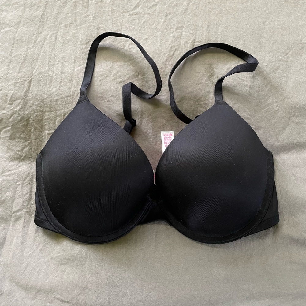 NWOT Victoria’s Secret PINK Black Wear Everywhere Bra 32D